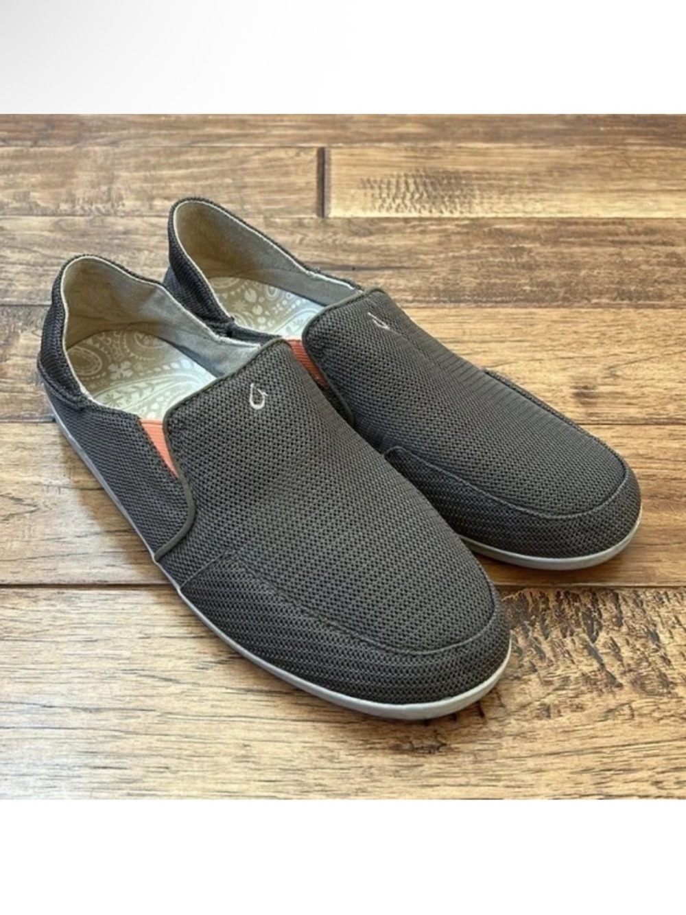 OluKai Waialua Mesh Slip On Sneakers Drop In Convertible Heel Dark Shadow Size 9